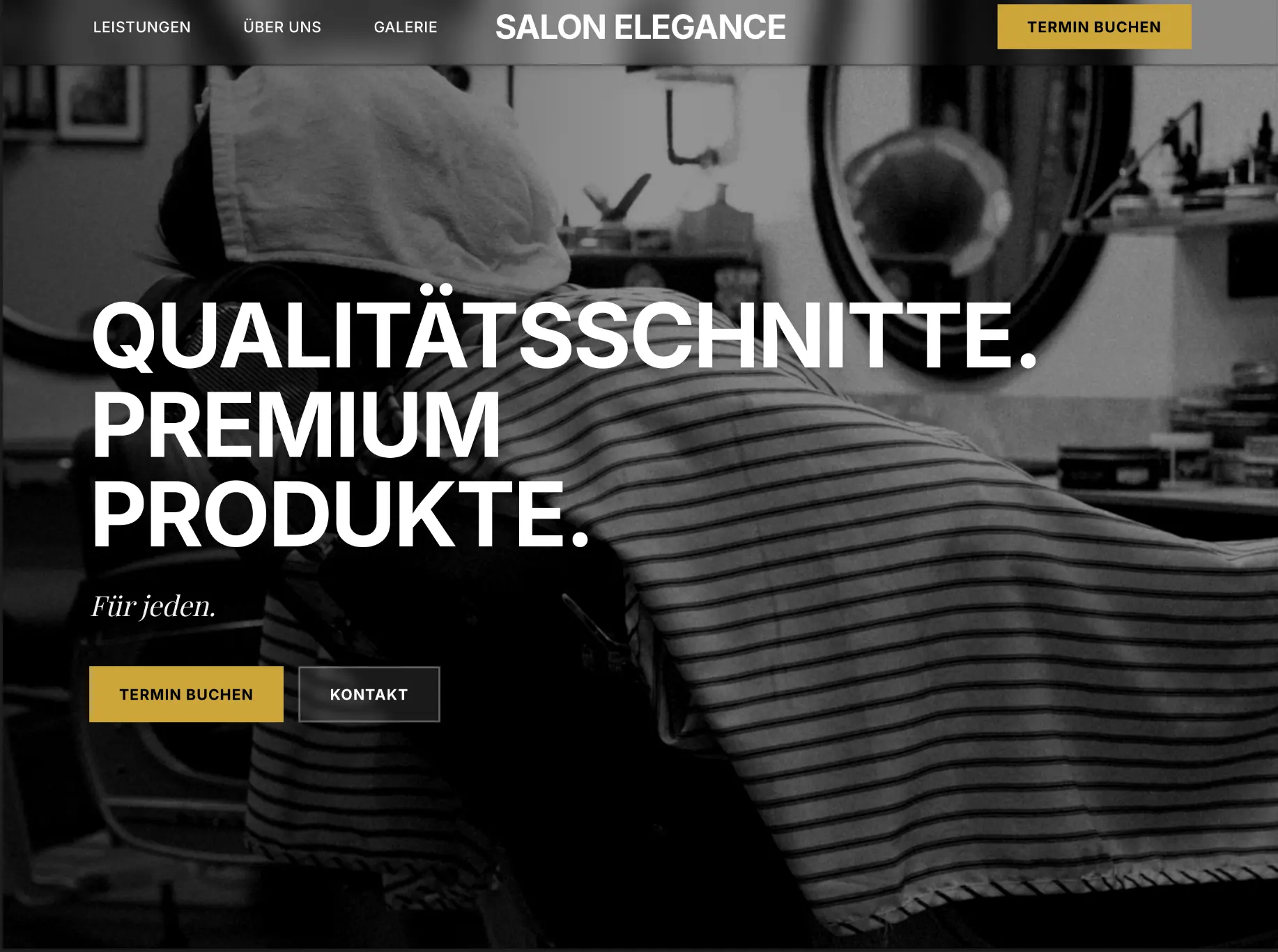 Vorschau: Friseur-Website