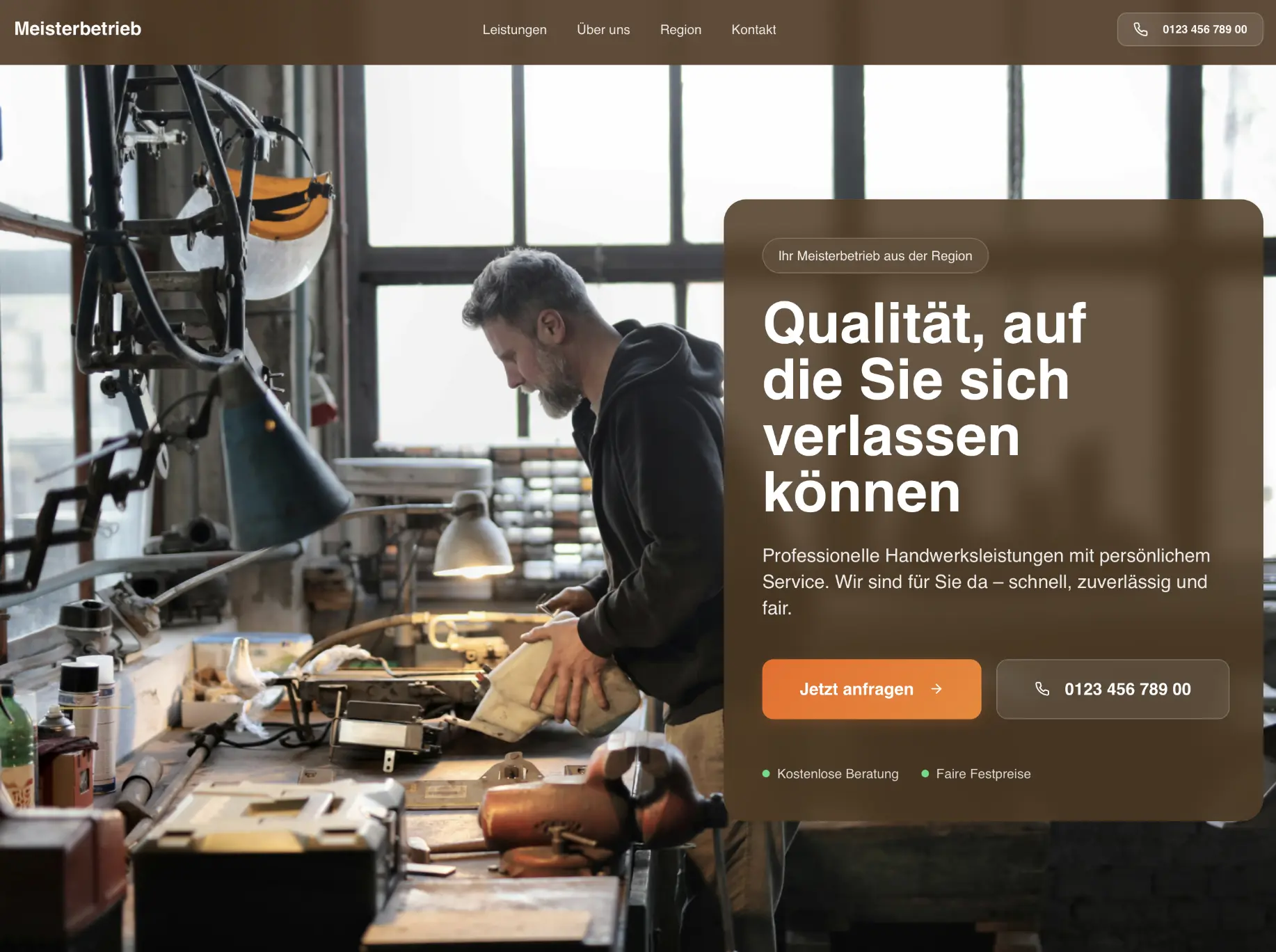 Vorschau: Handwerker-Website