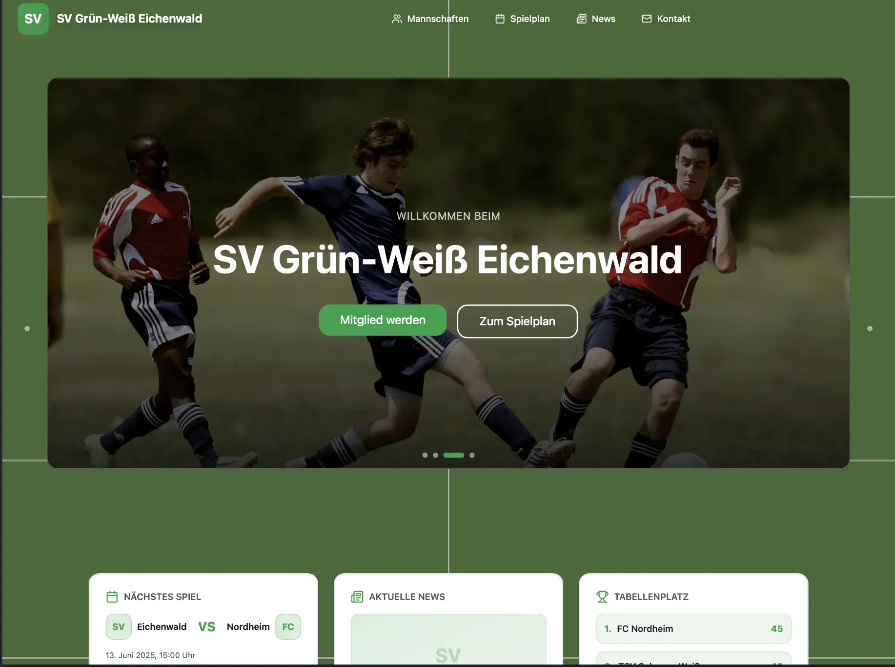 Vorschau: Vereinsseite